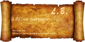 Léva Barbara névjegykártya